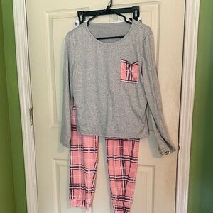 Gray and Pink Women’s Pajamas Set